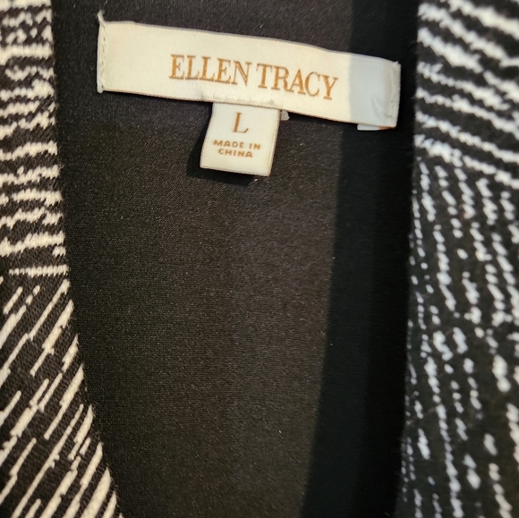 Ellen Tracy Black and White Marled Poncho Jacket Bolero Shrug - Picture 2 of 5